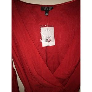 NWT TOP SHOP little red wrap dress
